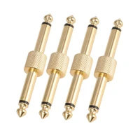 4pcs guitar effects pedal connector coupler 14in 6 35mm male to male adapter connector straight plug patch convert cable