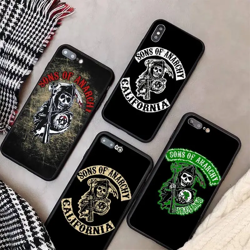 

Sons of Anarchy Skull Logo Phone Case for Samsung S6 S7 S8 S9 S10 S10E S20 S21 S30 edge plus lite ULTRA 5G Fundas cover