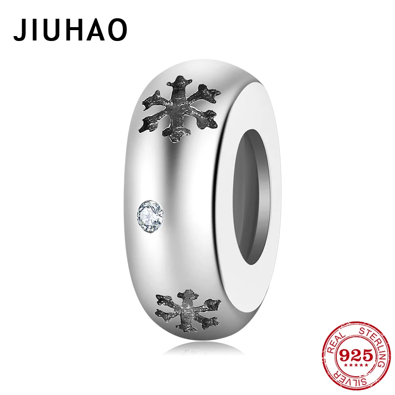 Горячая Распродажа 925 пробы серебряные бусины разделители снежинки подходят к