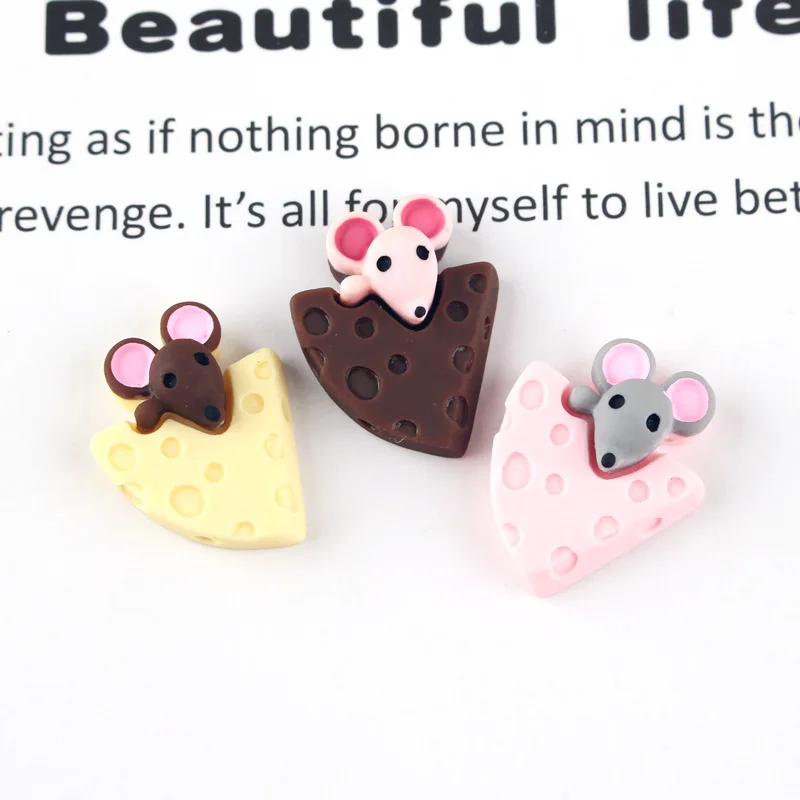 10 шт./лот мультяшная мышь с плоской задней стороной Кабошон Украшение Ремесло