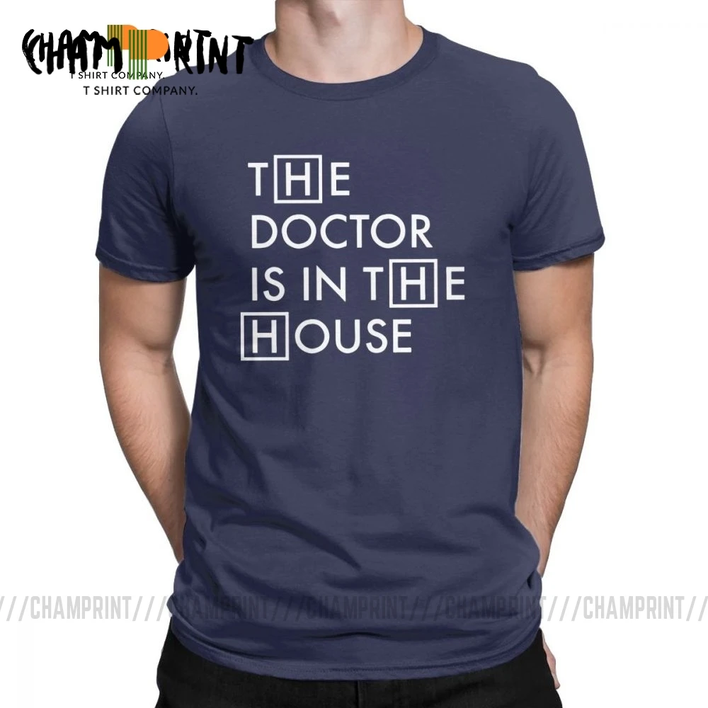 Мужская футболка с надписью The Doctor Is In House новинка 100% хлопковые футболки круглым
