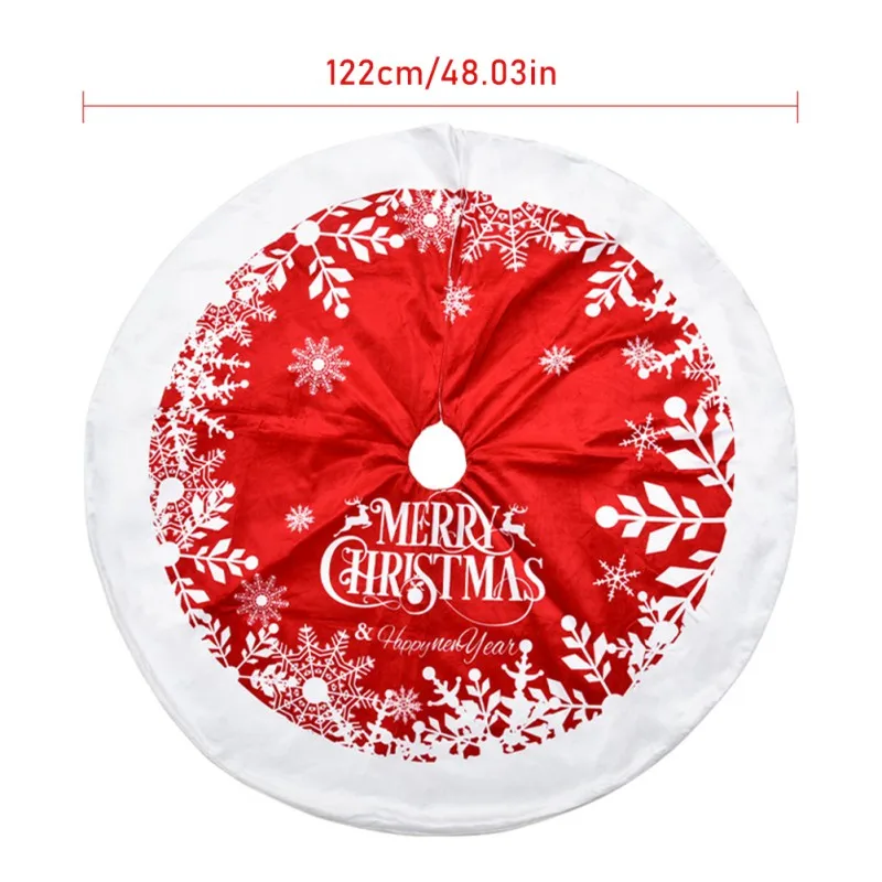 

Christmas Decoration Red Super Soft Cloth Printing Tree Skirt Christmas Tree Bottom Decoration Props Festival Supplies 13