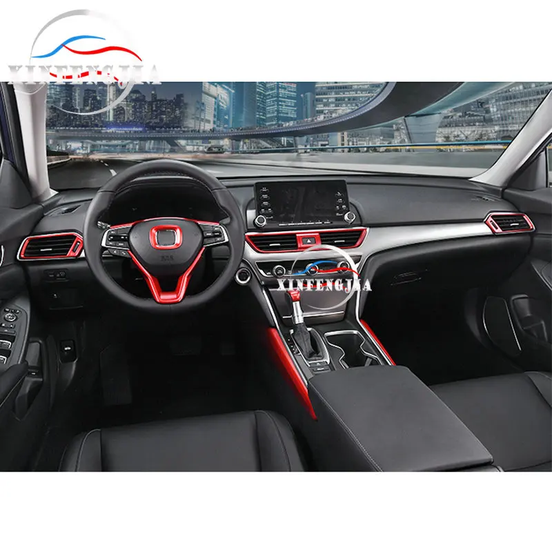 

For Honda Accord 2018-2019 1pcs Red Steering Wheel Lower Cover Trim
