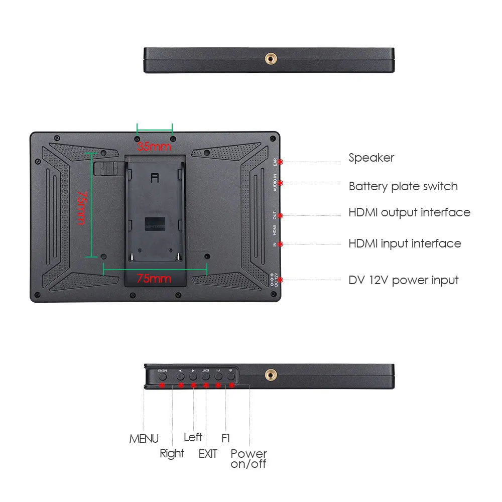 Eyoyo E7S 7 &quotDSLR камера полевой монитор 4K HDMI вход петля выход ips FHD 1920X1200 ЖК дисплей