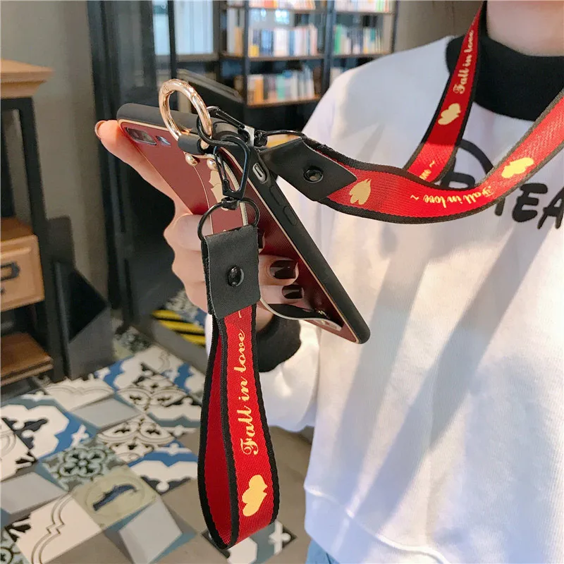 Модный чехол на шею с ремешком запястье для iphone 11 Pro Max 7 8 6s plus X Xs max XR SE