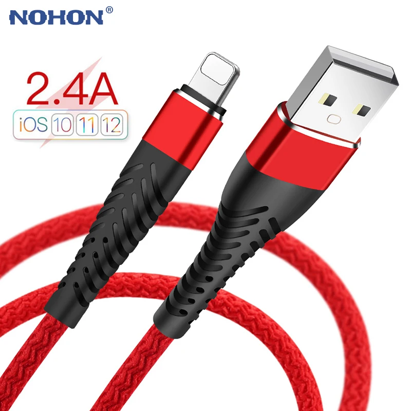 USB кабель для iPhone 11 Pro Xs max XR X 8 7 6 6s Plus 5 9 SE iPad 2.4A быстрая зарядка мобильный телефон