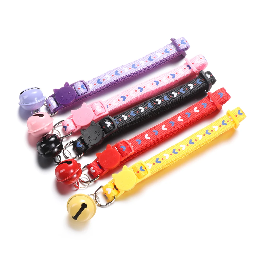 1 шт. ошейник с сердечком и колокольчиком ошейники для собак ожерелье котенком