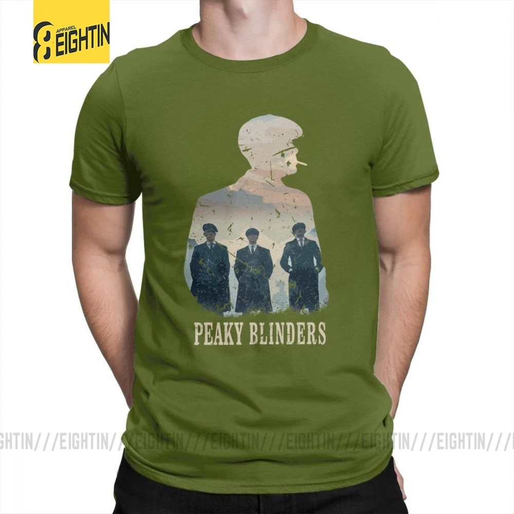 Peaky blinds футболки Уникальные для досуга Чистый хлопок мужские футболки с коротким рукавом o-образным вырезом футболки размера плюс популярный фильм - Цвет: Армейский зеленый