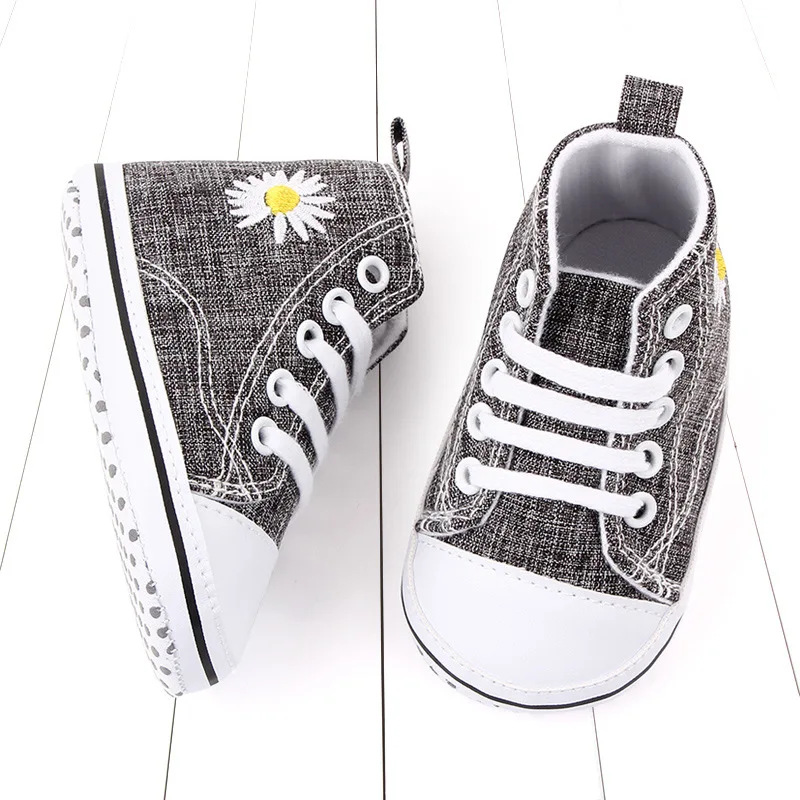

New Canvas Baby Sports Sneakers Shoes Newborn Baby Boys Girls First Walkers Shoes Daisy Casual Print Soft Sole Anti-slip Baby