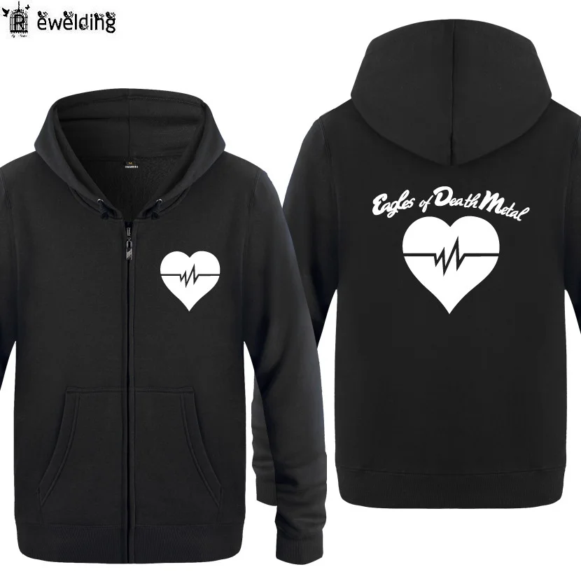 

Мужская флисовая толстовка на молнии, с длинным рукавом и принтом «орлы смерти»