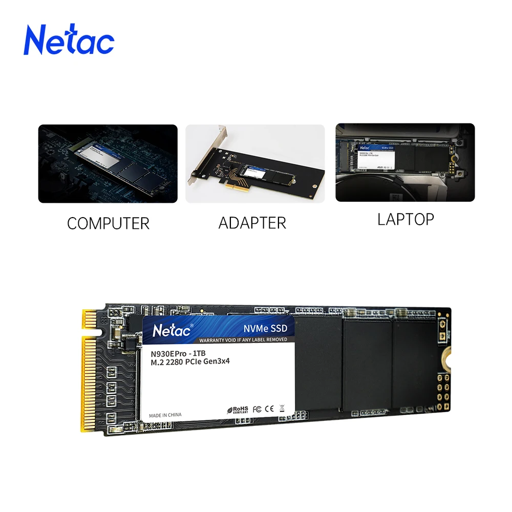 Жесткий диск Netac M2 ssd 256 ГБ NVME SSD 1 ТБ M.2 2280 PCIe 128 512 Внутренний твердотельный для