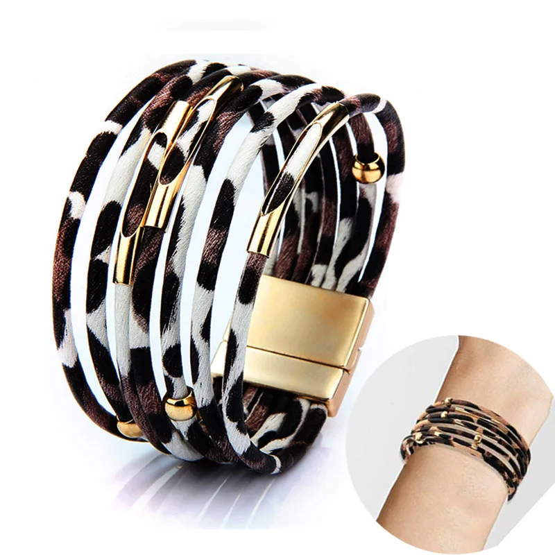 Новый ювелирный браслет в стиле бохо кожаный многослойный богемном с