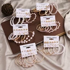 2021 модные богемные винтажные золотистые серьги-кольца FNIO, серьги-подвески с жемчугом и бабочкой для женщин, ювелирные изделия