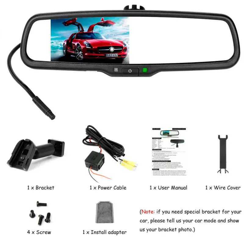 Специальный кронштейн HD 800*480 4 3 дюймовый TFT LCD цифровой экран Автомобильный