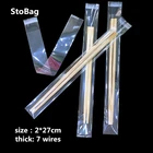 StoBag 1000 шт 7 проводов 2*27 см уплотненные прозрачные самоклеющиеся закрывающиеся подарочные ОПП пакеты упаковка карты маленькая ручка пластиковый пакет