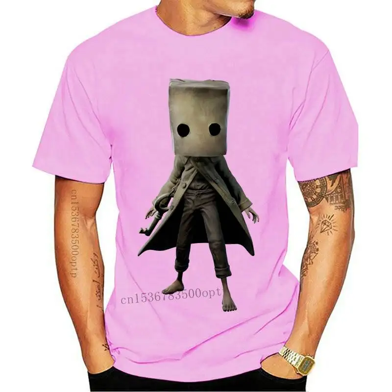 

Футболка с рисунком из хлопка для мужчин, верх с круглым вырезом, футболка с рисунком в стиле игры с маленькими кошмарами