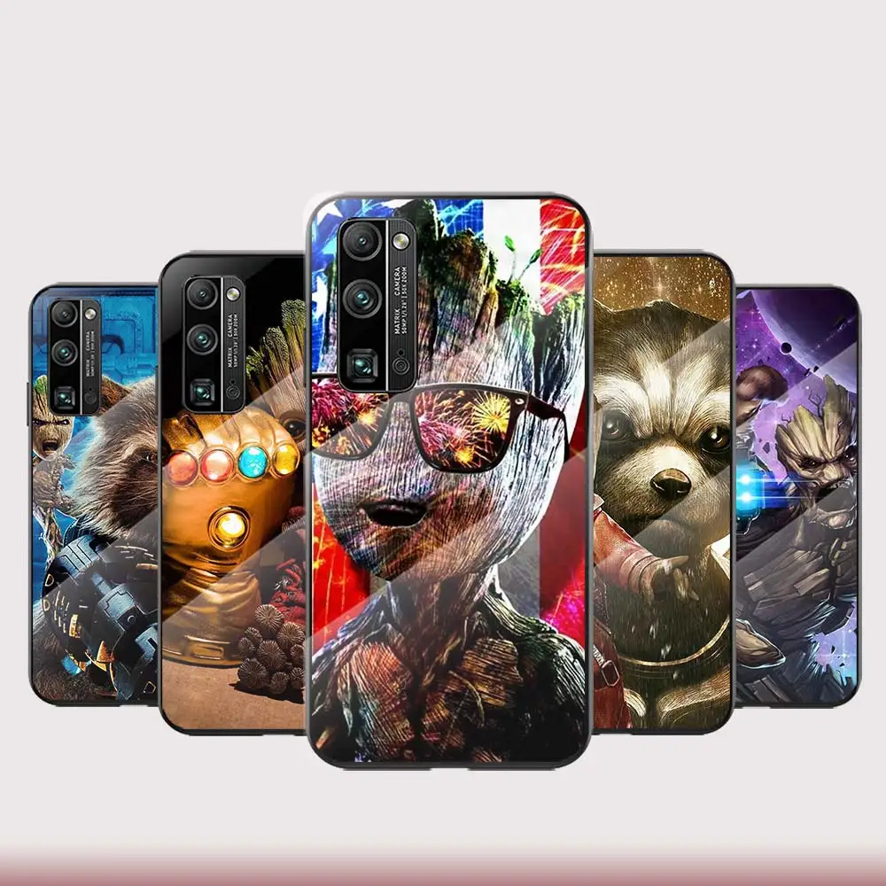 

Tempered Glass Cover Hot Marvel Guardians Groot For Honor 30 20 10 9X 8X Pro Plus Lite Phone Case