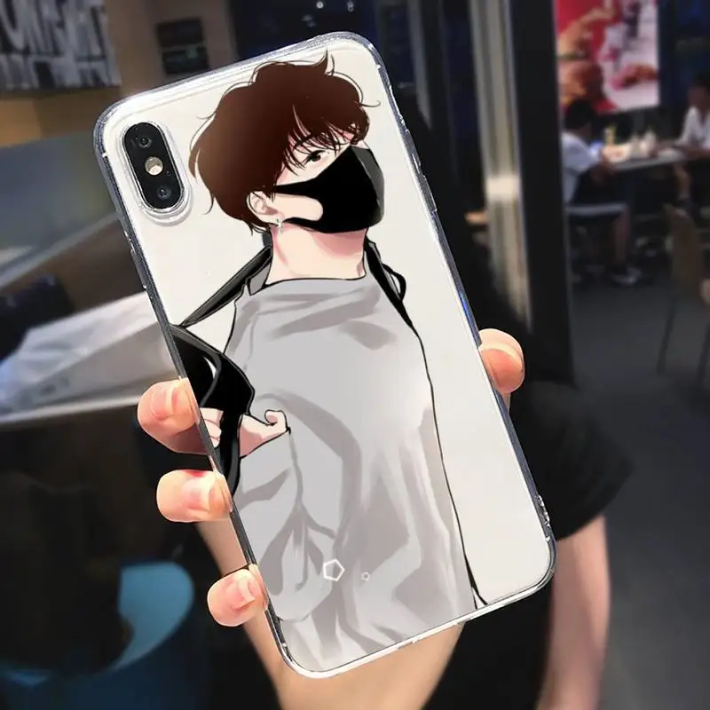 

Agust D Suga Cartoon cool comics Phone Case Transparent soft For iphone 5 6 7 8 11 12 s c se plus mini x xs xr pro max cover