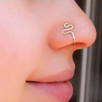 1pc stainless steel blue evil eyes spiral fake no piercing nose ring punk gold clip nose ring ear clip cuff lucky body jewelry