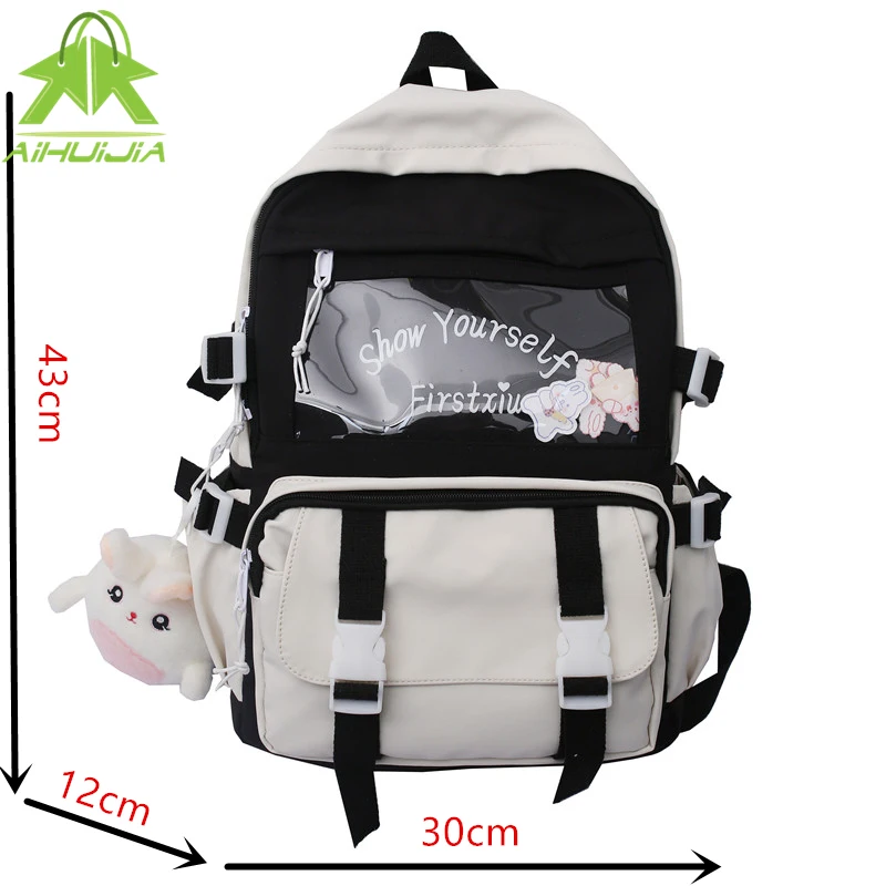 

Fashion Girls Color Matching High Capacity Backpack Multifunction Student School Bags New Nylon Travel Girl Shoulder Handbag