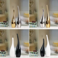 nordic gold silver plating ceramic vases home model room ornaments cabinet furnishing decoration coffee table accessories crafts