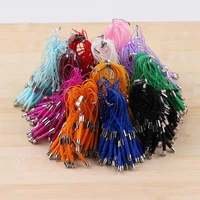 10pcs mobile phone pendant strap chain braided rope cord wire with hole for keychain charm dangles diy jewelry making