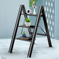 three step ladder stool metal step stool folding ladder household herringbone ladder indoor thick aluminum alloy rack