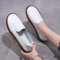 soft bottom mothers loafers 2022 springautumn flat casual shoes non slip womens white flats moccasins