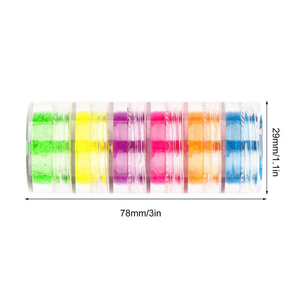 

The New 6 Color Phosphor Pigment Nail Powder Set Blending Powder Nail Art DIY Gel Polish Manicure For Nails Art Decoration