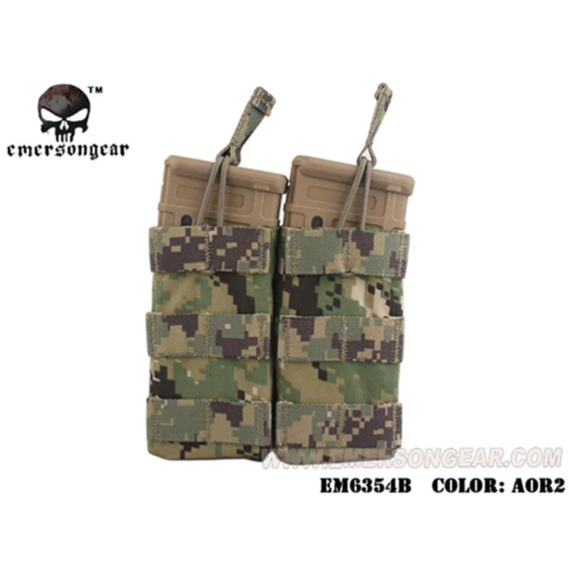 AOR2 Emersongear Тактический Двойной 556 маг мешок M4 AR AK FAMAS модульный Открытый верх Molle лямки модульная сумка для пейнтбола страйкбола - Цвет: AOR2