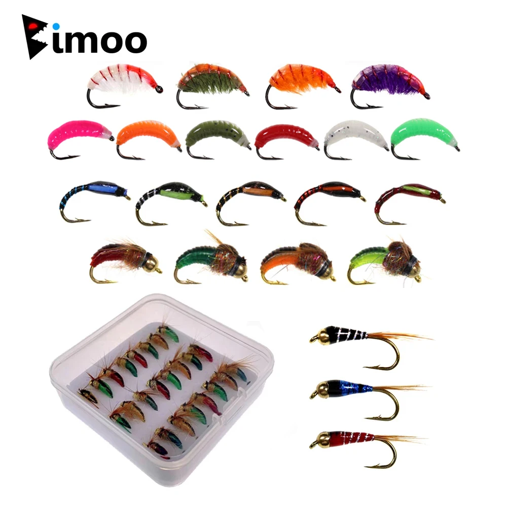 Bimoo 24 шт. эпоксидный зуммер для мух Нимфа медный Джон бэйдhead Nymph Скад Жук червь