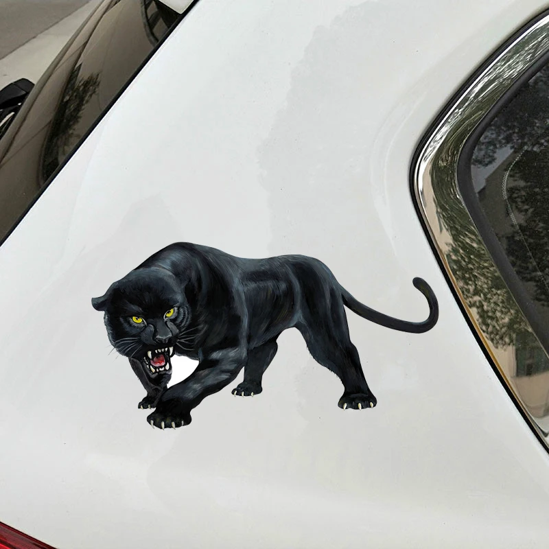 Мультяшные 3D Автомобильные наклейки животные Черная пантера светящаяся стая