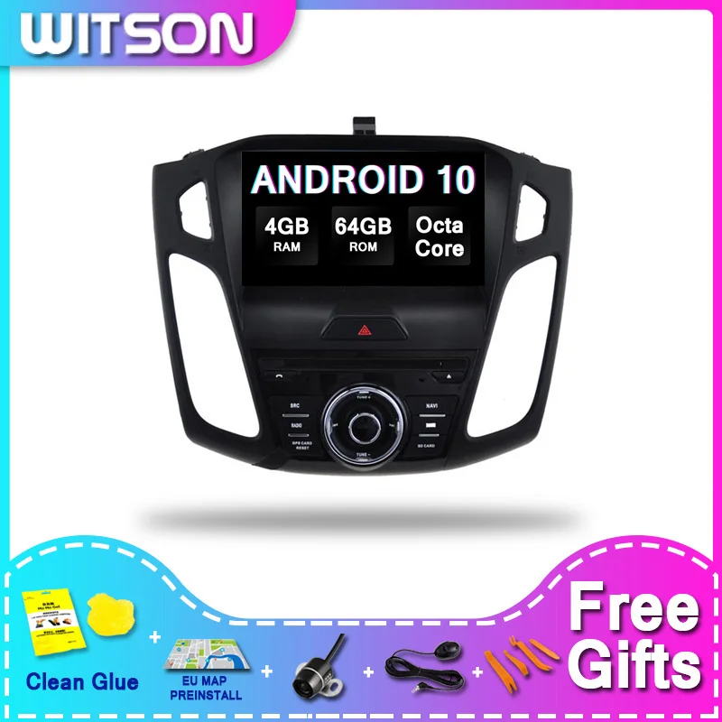 WITSON ANDROID 10 0 Автомобильная Мультимедийная система для FORD FOCUS 2015 2017 4 Гб 64