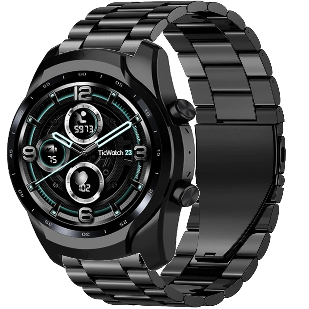Ремешок из нержавеющей стали для Ticwatch Pro 3 GPS 4G/LTE 2020 GTX E2 S2 металлический ремешок