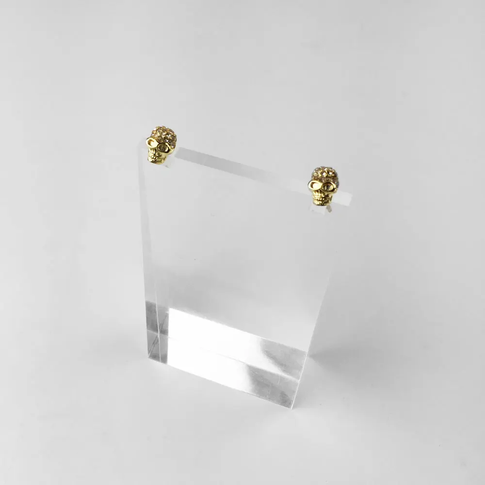 Серьги-гвоздики золотого цвета с черепом для женщин и мужчин в стиле панк Томаса