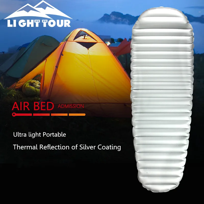Надувной матрас для кемпинга на открытом воздухе 190*58/75*10 см Сверхлегкий спальный