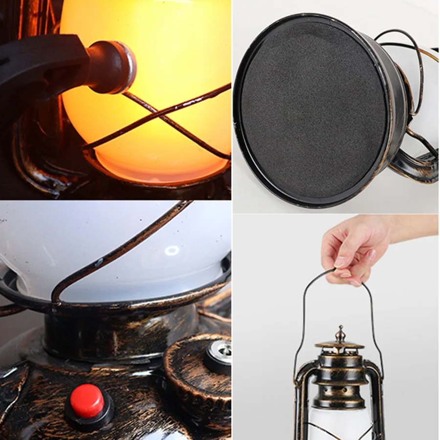 

BEIAIDI Vintage Kerosene Bar Table Light Iron Retro Cafe Restaurant Pub Kerosene Desktop Night Lamp Bedroom Bedside Night Light