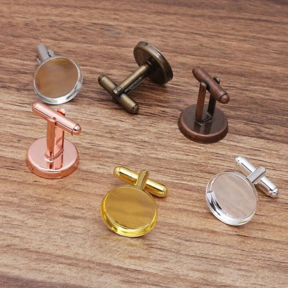 200 шт. подходит 16 мм круглый ободок закрепки Лоток Запонки Пустой кабошон