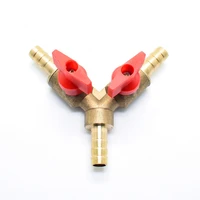 1pcs pure copper three way pipe connector y type brass y 3 way shut off ball valve 3 way natural gas gas hose fittings 8mm10mm