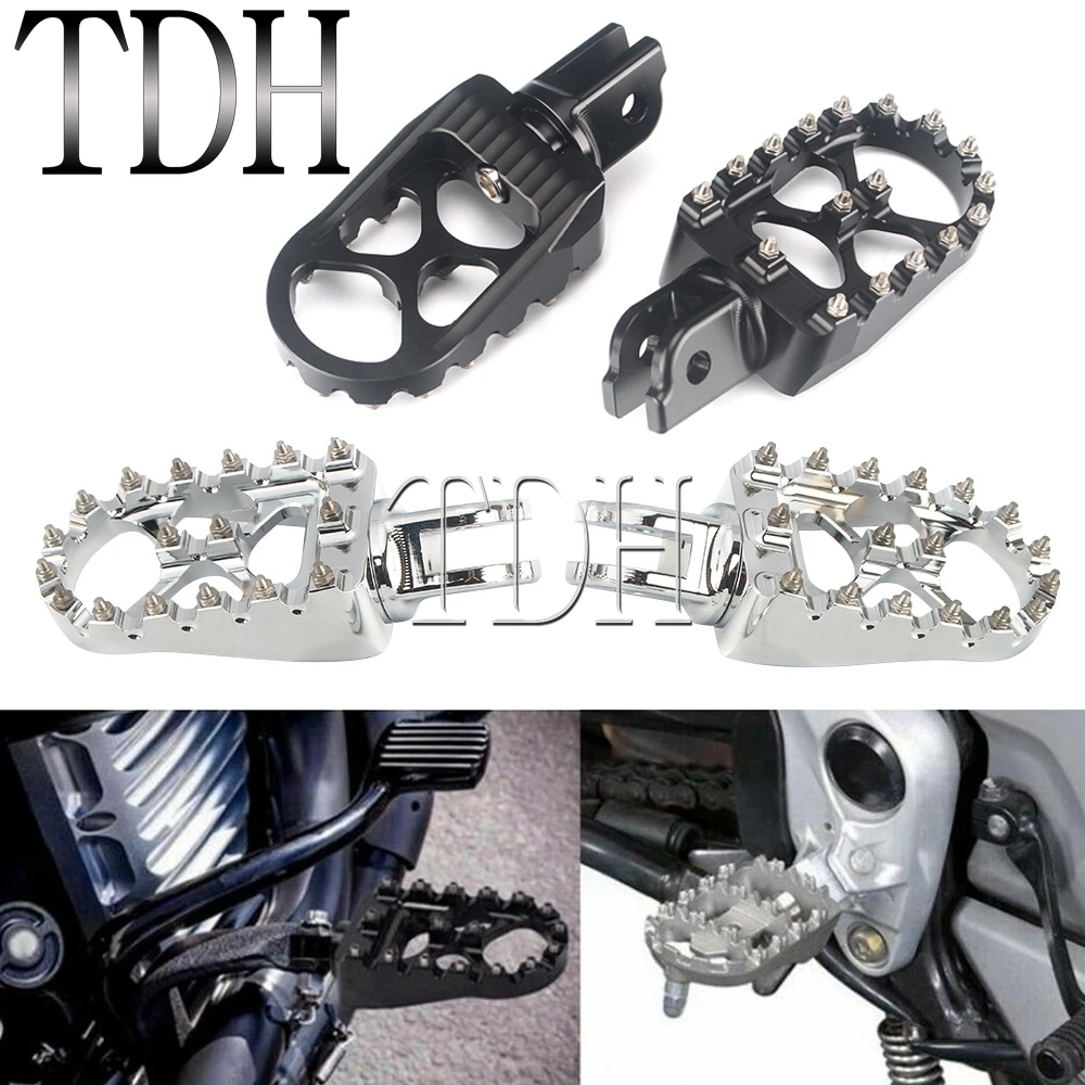 

MX Wide Motorcycle CNC Foot Pegs Rest Footpeg Pedals For Harley 2018-later Street Bob FXBB FXBR FXBRS FXLR Spring Teeth Footrest