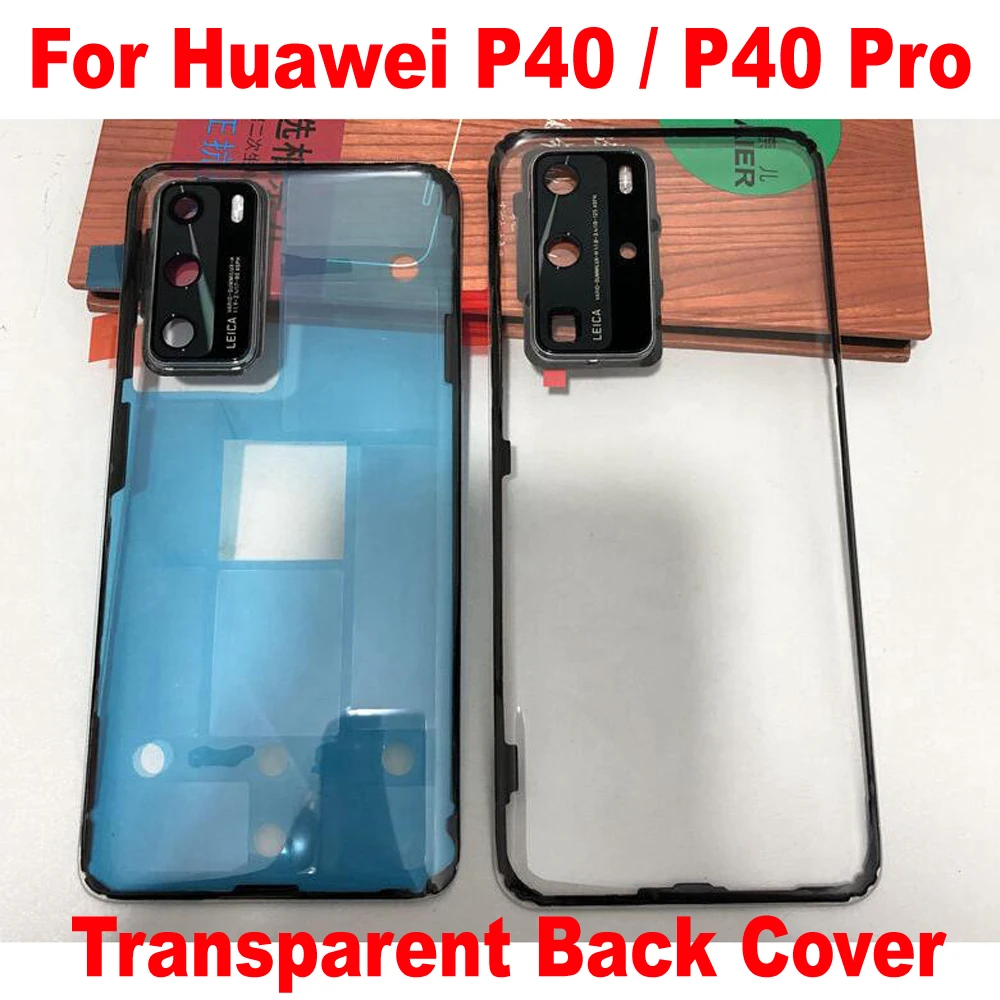 

Новинка 100%, прозрачная задняя крышка батарейного отсека, чехол для задней крышки телефона Huawei P40 / P40 Pro, Креативная замена крышки