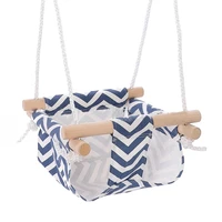 canvas baby swing chair hanging wooden infant outside indoor safety blue hammock basket newborn leisure rocking chair park toy