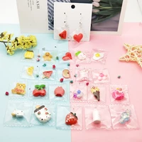 10pcs earrings floating candy resin charms sweet transparent fruit cookie egg candy pendants dangle diy jewelry accessory fx245