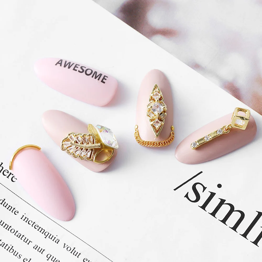 1 шт. сплав для ногтей с цирконием высококачественные металлические украшения из