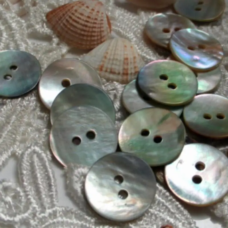 

100PCS New 10mm Natural Shell Sewing Buttons Color Mother Of Pearl Round Shell 2 Hole Button Wholesale