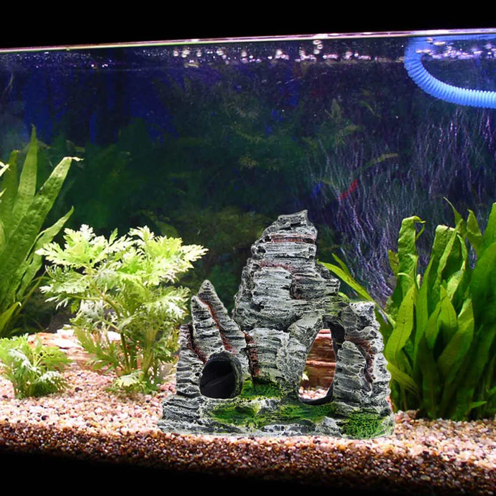 1 шт. аквариум с видом на горы украшение мох дерево дом Смола пещера рыбами Танк