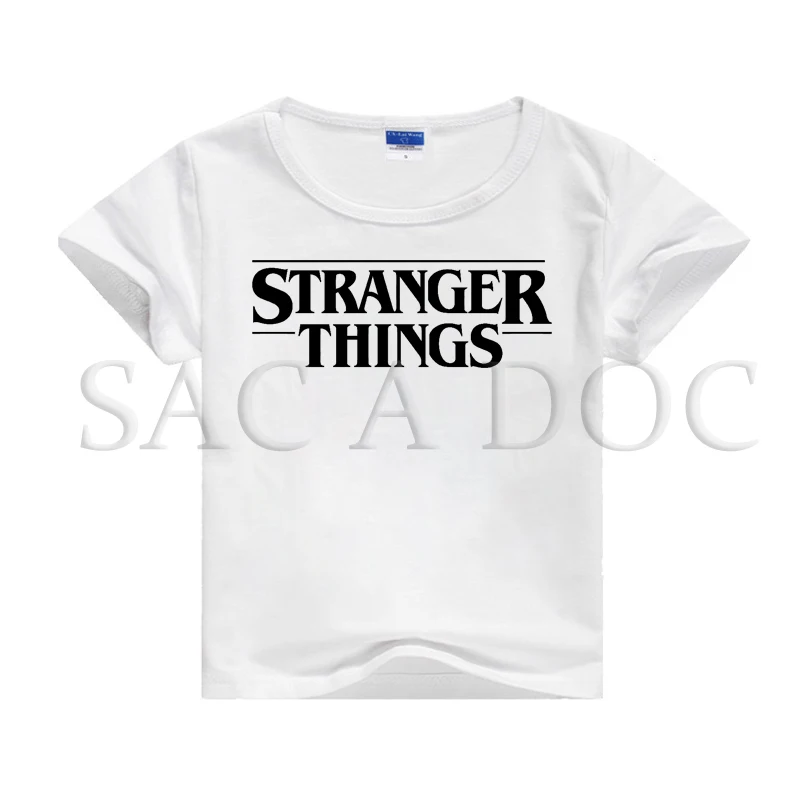 Новинка Светящаяся футболка для малышей с принтом странные вещи Camiseta Летние