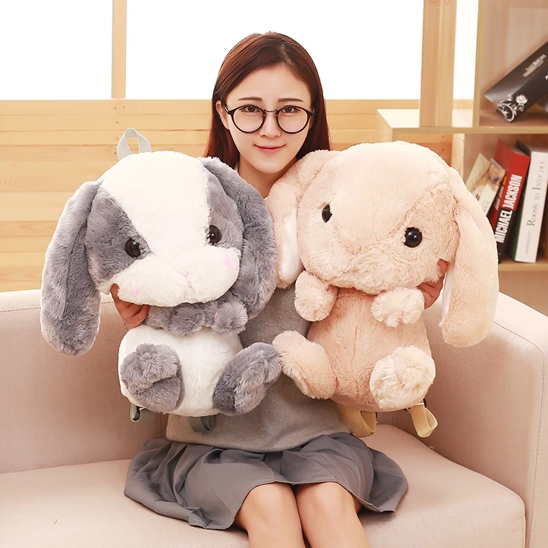 Миленький плюшевый кролик рюкзак японский Kawaii Мягкий Кролик Рюкзак длинные уши кроликов рюкзак в форме животных девочек школьный детский подарок