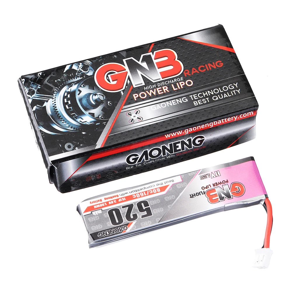 Gaoneng GNB FPV Lipo батарея 520mAh 3 8 V 80C 1S HV 4 35 PH2.0 разъем для Emax Tinyhawk Kingkong LDARC TINY DroneCine