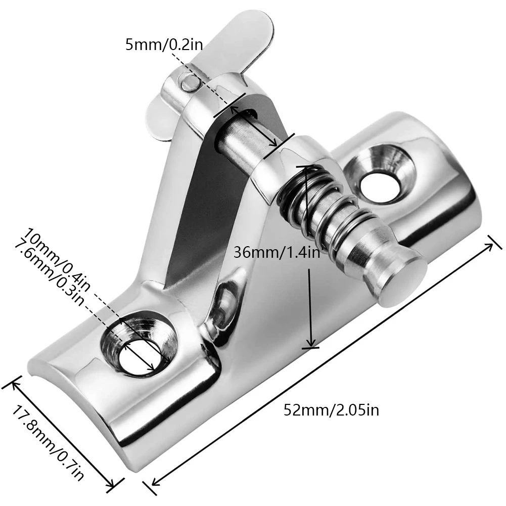 

2PCS Deck Hinge Mount Stainless Steel Marine Boat Deck Hinge Mount With Screws For Top Fitting Hardware Silver Boat Accessories